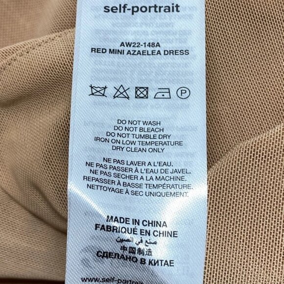 NEW SELF-PORTRAIT Women's Azaelea Lace Mini Dress Red Size 4 – Sleeveless - Picture 2 of 10